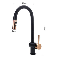 Load image into Gallery viewer, Black Pull Out Single Lever Mono Tap with 2 Jet Options