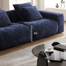 Load image into Gallery viewer, Cottonfy Tofu Block Vintage Chenille Fabric Sofa Stain Resistant Navy Blue Cottonfy UK