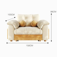 Load image into Gallery viewer, Cottonfy Solid Wood Folding Sofa Bed with Sleeper Chaise Cottonfy UK Single Velvet Full-Paid