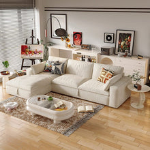 Load image into Gallery viewer, Cottonfy Creamy Tofu Block Pullout Sofa Bed with Storage Living and Home