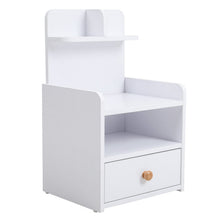 Load image into Gallery viewer, Minimalist Black/White Wooden Bedside Table with Drawers Cabinets Living and Home
