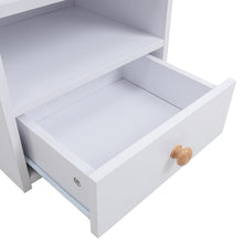 Load image into Gallery viewer, Minimalist Black/White Wooden Bedside Table with Drawers Cabinets Living and Home