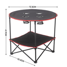 Load image into Gallery viewer, Livingandhome Protable Camp Table with Cupholders