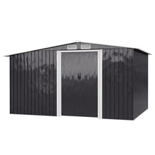 Load image into Gallery viewer, Livingandhome Garden Metal Storage Shed with Log Storage