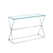 Load image into Gallery viewer, Modern Glass Rectangular Side Table with Metal Base, ZH0898 Living and Home