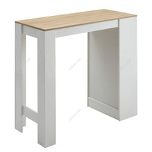 Load image into Gallery viewer, Wooden Bar Table with Open Shelves Living and Home Natural+White