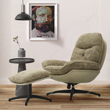 Load image into Gallery viewer, Chenille Lounge Chair with Footstool Living and Home