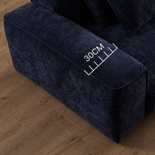 Load image into Gallery viewer, Cottonfy Tofu Block Vintage Chenille Fabric Sofa Stain Resistant Navy Blue Cottonfy UK