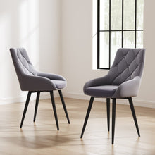 Load image into Gallery viewer, Set of 2 Dining Chair with Velvet Upholstery Green/Blue/Grey Dining Chairs Living and Home Grey
