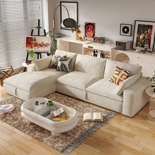 Load image into Gallery viewer, Cottonfy Creamy Tofu Block Pullout Sofa Bed with Storage Living and Home