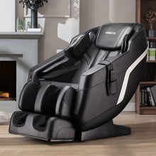 Load image into Gallery viewer, 135.9cm D Real Relax Black Faux Leather Massage Chair with 6 Pre-Set Auto Modes Message Chairs Living and Home