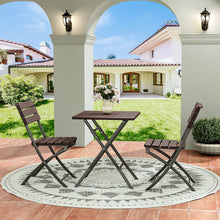 Load image into Gallery viewer, 3-Piece Plastic Outdoor Folding Table and Chairs Set Garden Dining Sets Living and Home