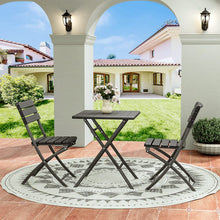 Load image into Gallery viewer, 3-Piece Plastic Outdoor Folding Table and Chairs Set Garden Dining Sets Living and Home