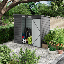 Load image into Gallery viewer, 6 x 4ft Grey Outdoor Galvanized Steel Storage Shed