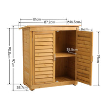 Load image into Gallery viewer, 97cm H Outdoor Solid Wood Storage Cabinet Garden Tool Shed Garden Sheds Living and Home