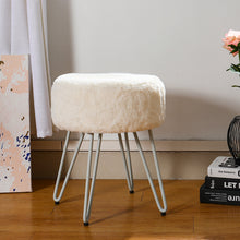Load image into Gallery viewer, Premium Vanity Stool Faux Fur Upholstered Stool