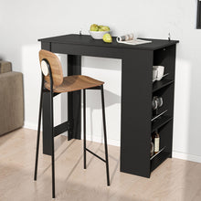 Load image into Gallery viewer, Kitchen Breakfast Bar Table Dining Table Coffee Table with 3 Tier Storage Rack Black Ding Table Living and Home
