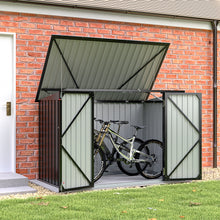Load image into Gallery viewer, Outdoor Metal Garbage Storage Shed with Hinged Lid