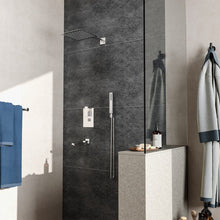 Load image into Gallery viewer, Sliver/Black Chrome Plated Square Concealed Shower Mixer Set Bathroom Shower Living and Home Sliver