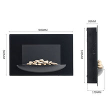 Load image into Gallery viewer, 35inch Wall Mounted Electric Fireplace with Pebble Bowl 7 Flame Colours Electric Fireplaces Living and Home