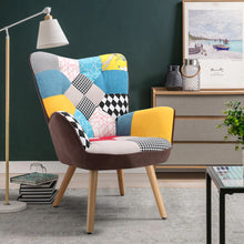 Load image into Gallery viewer, Tufted Button Linen Armchair with Wooden Legs