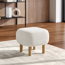 Load image into Gallery viewer, Footstool Pouffe Stool with Wooden Legs