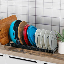 Load image into Gallery viewer, Expandable Pot Pan Lid Rack Pan Organiser with 10 Dividers