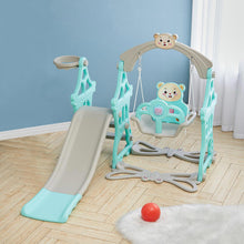 Load image into Gallery viewer, Fun Indoor and Outdoor Swing and Slide Set for Kids Swing Sets & Playsets Living and Home Cyan