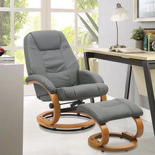Load image into Gallery viewer, Ergonomic Executive Office Reclining Chair with Footstool - Light Grey