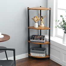 Load image into Gallery viewer, 3/4 Shelves Triangle Corner Shelf Rack Bookcase Storage Unit Shelves & Racks Living and Home 4 Shelves
