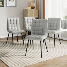 Load image into Gallery viewer, 4Pcs Tufted Modern Armless Dining Chairs with Metal Legs