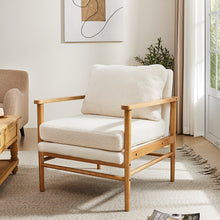 Load image into Gallery viewer, Teddy Bear Fur Wooden Armchair