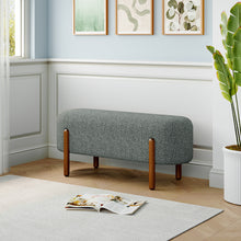 Load image into Gallery viewer, Grey Contemporary Upholstered Bench