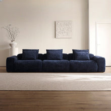 Load image into Gallery viewer, Cottonfy Tofu Block Vintage Chenille Fabric Sofa Stain Resistant Navy Blue Cottonfy UK