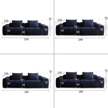 Load image into Gallery viewer, Cottonfy Tofu Block Vintage Chenille Fabric Sofa Stain Resistant Navy Blue Cottonfy UK