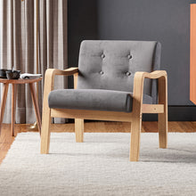 Load image into Gallery viewer, Modern Wood Frame Upholstered Armchair