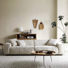 Load image into Gallery viewer, Cottonfy Elegant Linen Tofu Block Fabric Down Sofa Cottonfy UK 2 Seater Full-Paid