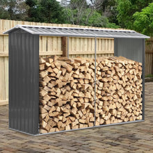Load image into Gallery viewer, Outdoor Garden Log Storage Shed Steel Anthracite 240inchx86inchx160inch Garden Sheds Living and Home