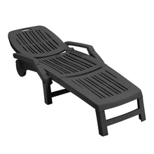 Load image into Gallery viewer, 193cm D Outdoor Folding Lounge Chair Recliner with Wheels Sunloungers Living and Home