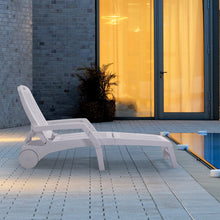 Load image into Gallery viewer, 193cm D Outdoor Folding Lounge Chair Recliner with Wheels Sunloungers Living and Home