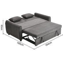 Load image into Gallery viewer, 3 in 1 Grey Convertible Sofa Bed lounger 164cm Wide Sofa Beds Living and Home