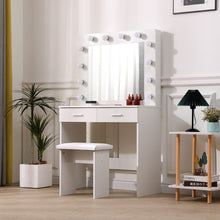 Load image into Gallery viewer, 80cm W New Hollywood Dressing Table Set with Large Lighted Mirror Dressing Tables Living and Home