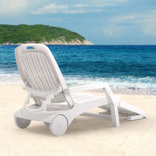 Load image into Gallery viewer, 193cm D Outdoor Folding Lounge Chair Recliner with Wheels Sunloungers Living and Home