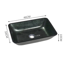 Load image into Gallery viewer, Rectangular Tempered Glass Bathroom Art Design Sink Bathroom Sinks Living and Home