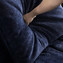 Load image into Gallery viewer, Cottonfy Tofu Block Vintage Chenille Fabric Sofa Stain Resistant Navy Blue Cottonfy UK