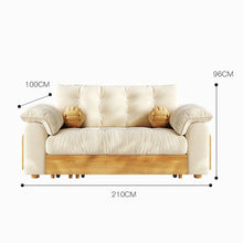 Load image into Gallery viewer, Cottonfy Solid Wood Folding Sofa Bed with Sleeper Chaise Cottonfy UK 2 Seater Velvet Full-Paid