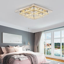 Load image into Gallery viewer, Modern Square Tiered Crystal Ceiling Light Ceiling Light Living and Home W 50 x L 50 x H 14 cm Dimmable Warm Glow