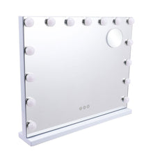 Load image into Gallery viewer, USB White Rectangle Tabletop Hollywood LED Vanity Mirror-58x48cm LED Make Up Mirrors Living and Home With Magnifier