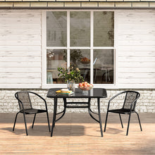 Load image into Gallery viewer, Garden Square Tempered Glass Table and Rattan Chairs GARDEN DINING SETS Living and Home