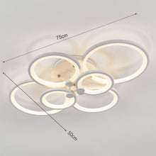 Load image into Gallery viewer, 4/6/8 Rings Circle LED Semi-Flush Ceiling Light Dimmable/Non-Dimmable Ceiling Light Living and Home